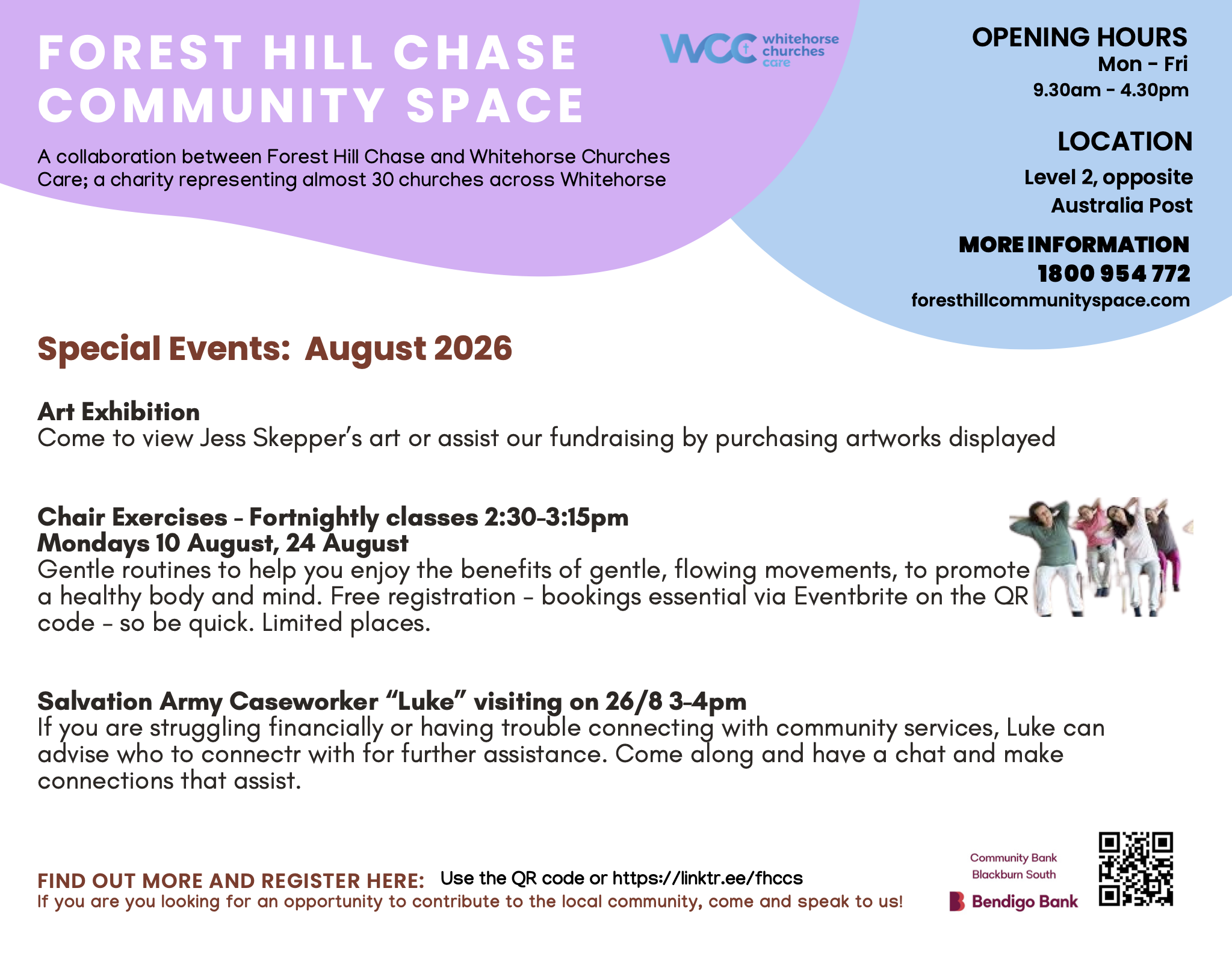 Forest Hill Community Space Timetable Sept 25